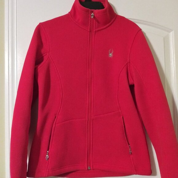 SPYDER Core Sweater Hot pink size M Full zip - Picture 1 of 8